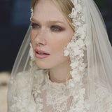 Soho beaded blossom lace edge tulle veil - Liberty in Love