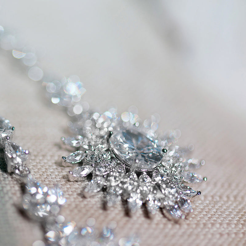 Solaire long drop CZ earrings - Liberty in Love