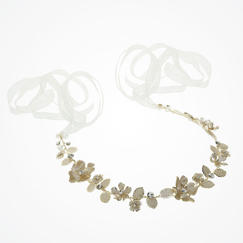 Solstice golden enamelled blossoms hair vine - Liberty in Love