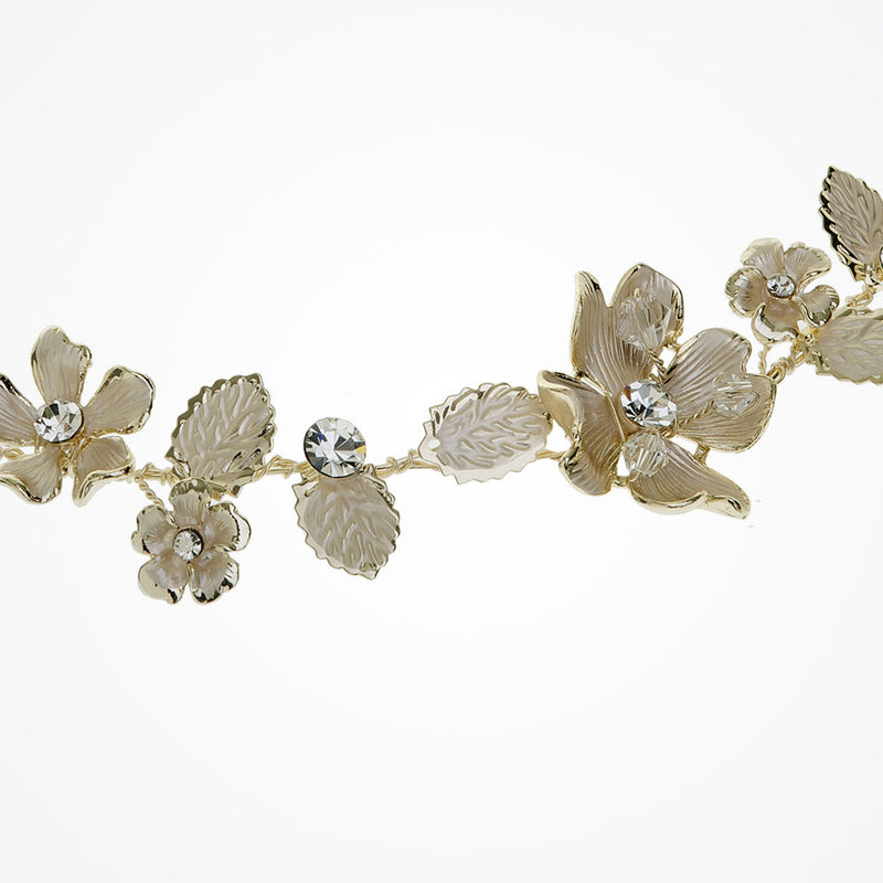Solstice golden enamelled blossoms hair vine - Liberty in Love