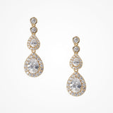 Sorbonne gold crystal teardrop earrings - Liberty in Love