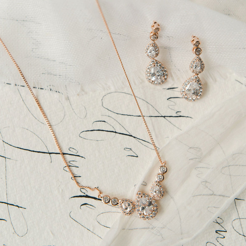 Sorbonne rose gold bridal jewellery set - Liberty in Love