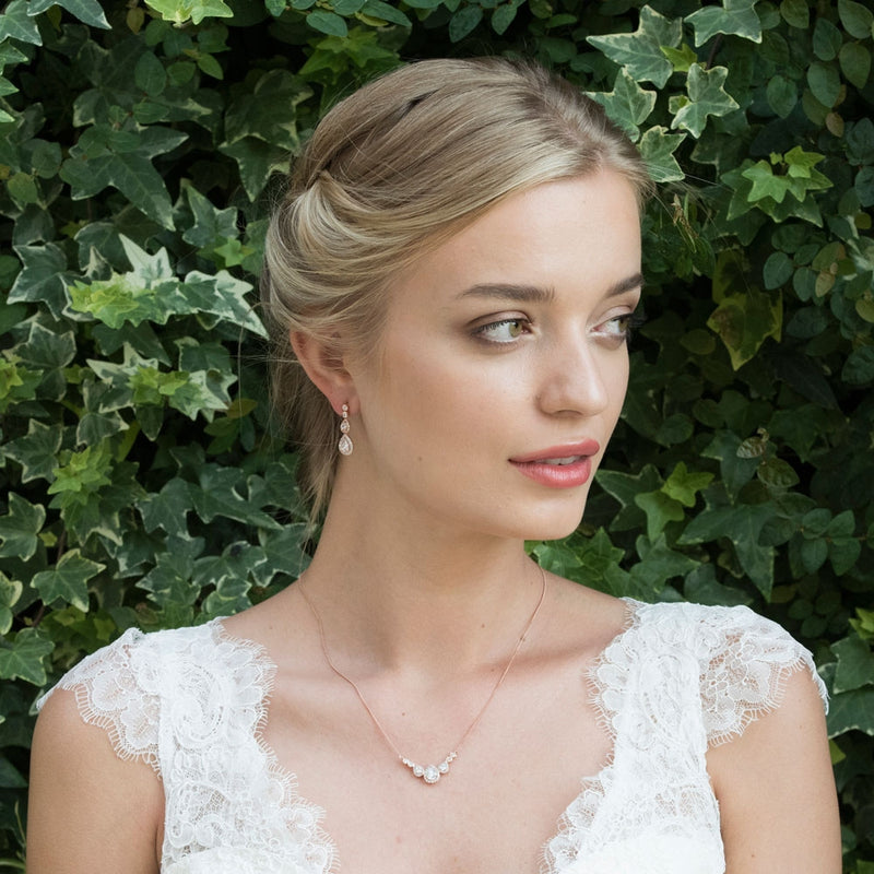 Sorbonne rose gold crystal teardrop pendant necklace - Liberty in Love