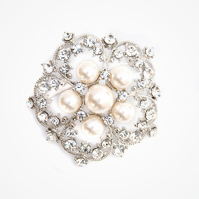 Swarovski crystal and pearl brooch - Liberty in Love