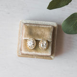 Stella oval CZ bridal stud earrings (gold) - Liberty in Love
