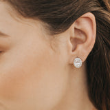 Stella oval CZ bridal stud earrings (silver) - Liberty in Love