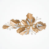 Sunburst bronze leaves and opaline crystal hair clip - Liberty in Love
