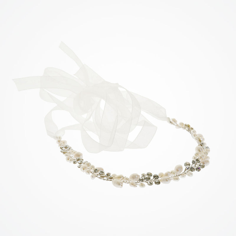 Sylvie pearl and crystal headpiece (or belt) - Liberty in Love