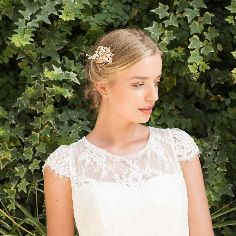 Tallulah rose gold floral hair clip - Liberty in Love