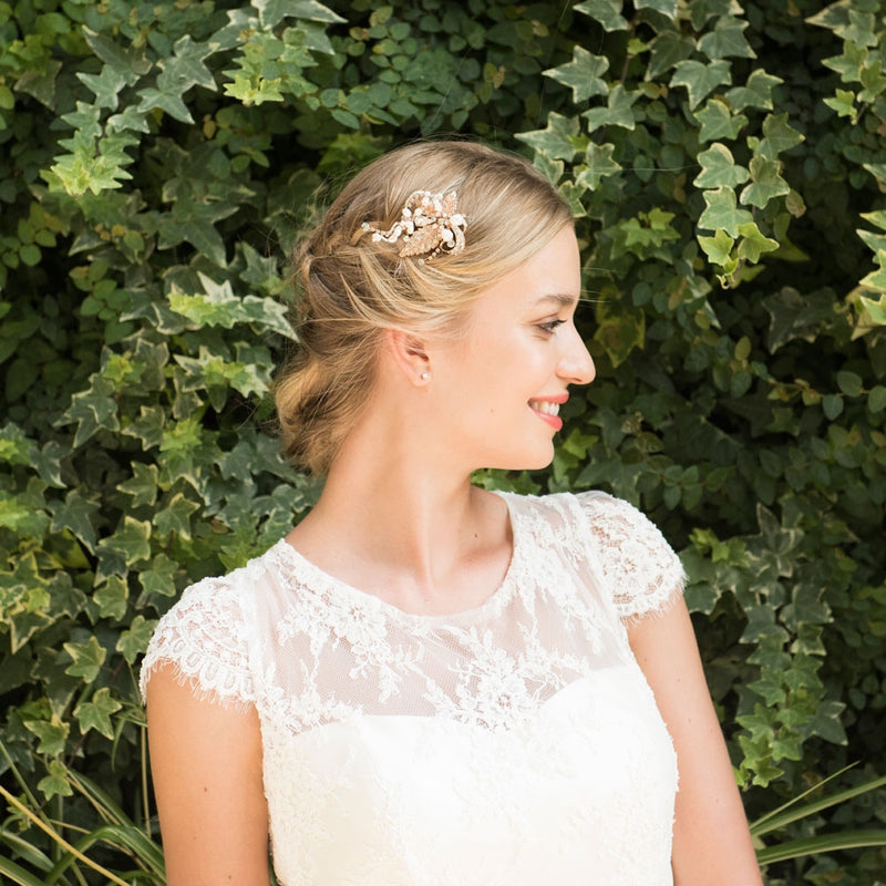 Tallulah rose gold floral hair clip - Liberty in Love