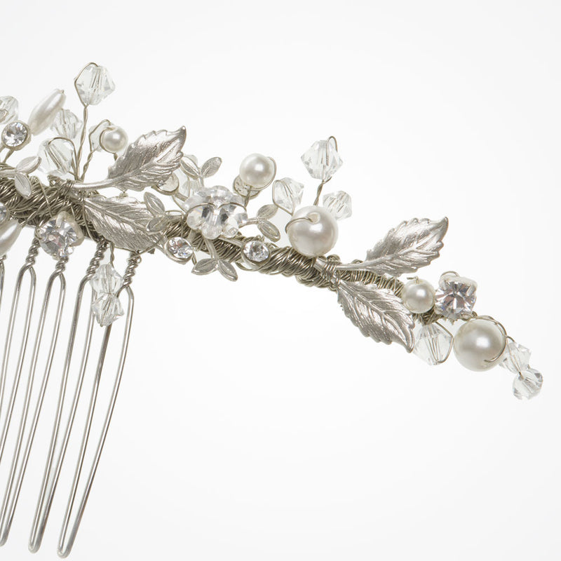 Tanya crystal and pearl embellished hair comb - Liberty in Love