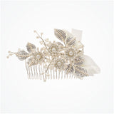 Tapestry silk bow floral cluster bridal hair comb - Liberty in Love
