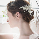 Tapestry silk bow floral cluster bridal hair comb - Liberty in Love