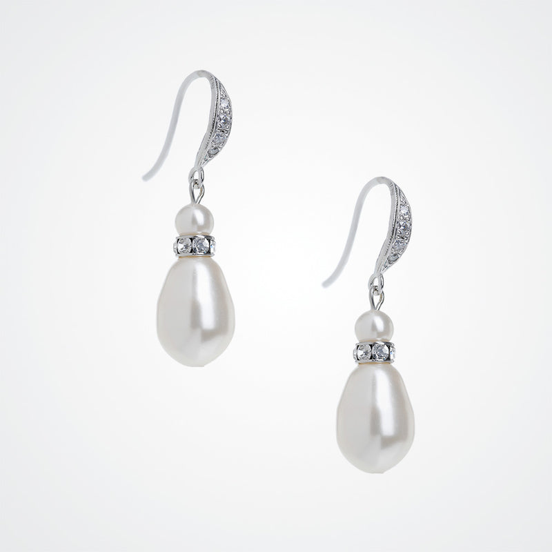 Adelaide teardrop pearl and crystal earrings - Liberty in Love
