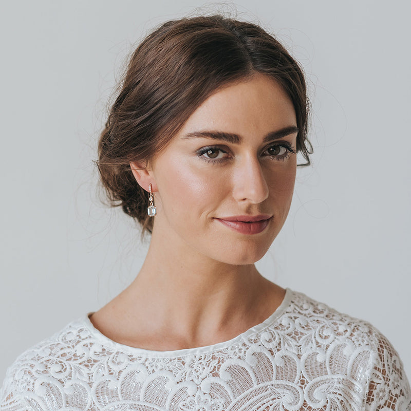 Tempest rose gold deco droplet earrings - Liberty in Love