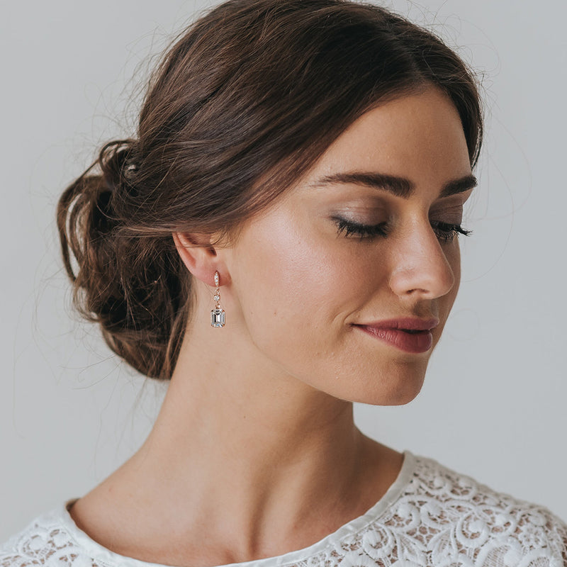 Tempest rose gold deco droplet earrings - Liberty in Love