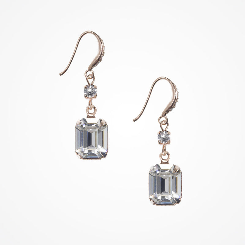 Tempest rose gold deco droplet earrings - Liberty in Love