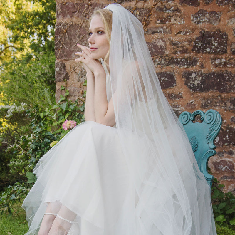 Thistle daisy embellished tulle veil - Liberty in Love