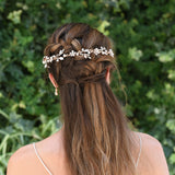 Titania rose gold blush crystal floral hair vine - Liberty in Love