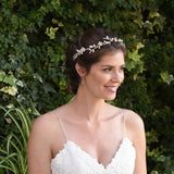 Titania rose gold blush crystal floral hair vine - Liberty in Love