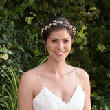 Titania rose gold blush crystal floral hair vine - Liberty in Love