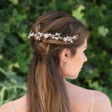 Titania rose gold blush crystal floral hair vine - Liberty in Love