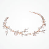 Titania rose gold blush crystal floral hair vine - Liberty in Love