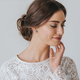 Topaz-blue CZ bridal stud earrings - Liberty in Love