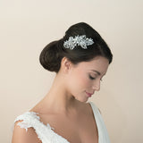 Treasure crystal and pearl floral hair comb - Liberty in Love