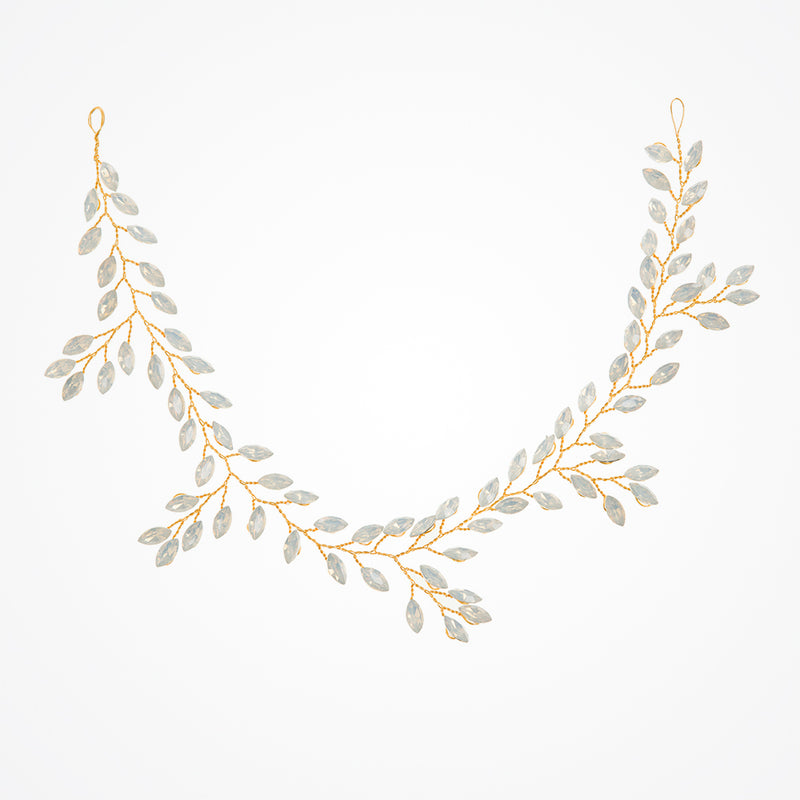 Tula II opaline crystal sprays gold hair vine - Liberty in Love