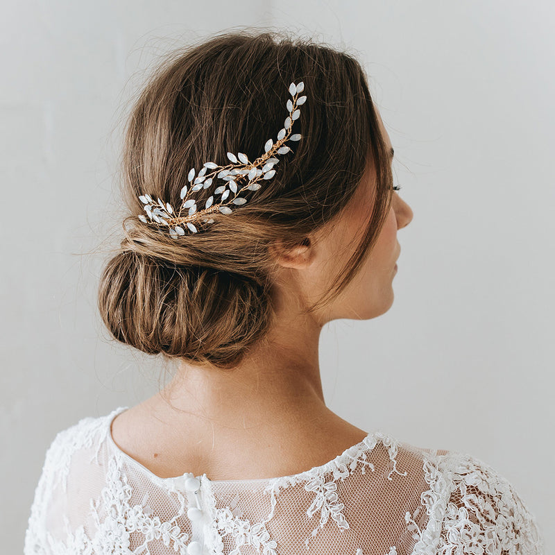 Tula opaline crystal sprays gold hair combs - Liberty in Love
