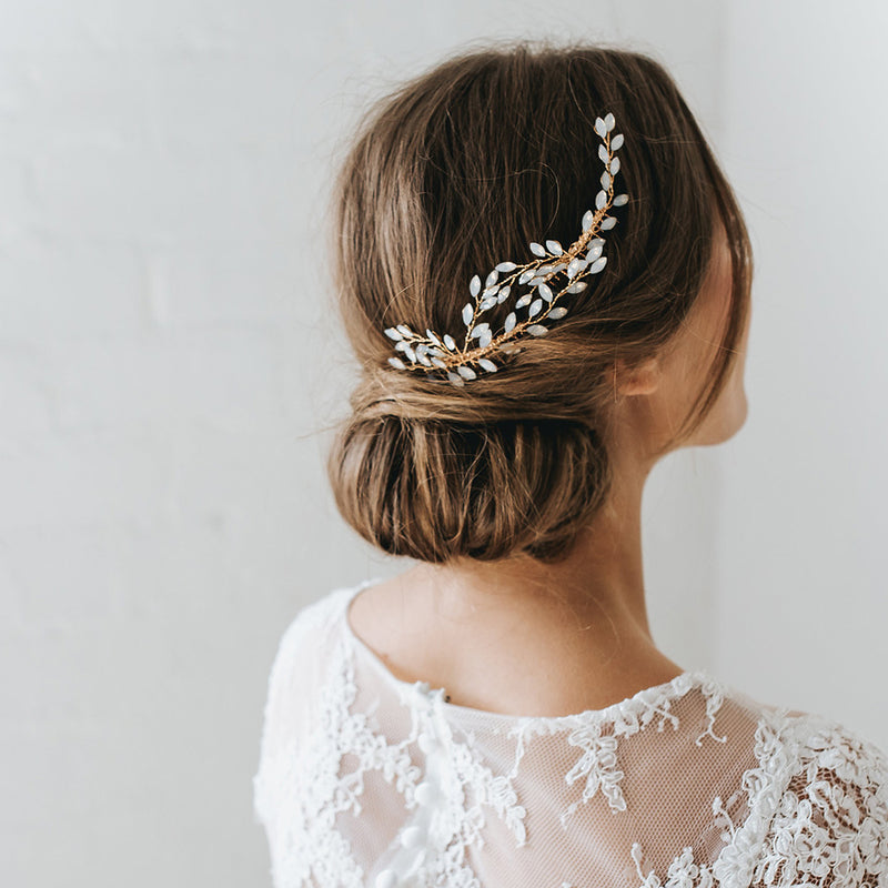 Tula opaline crystal sprays gold hair combs - Liberty in Love