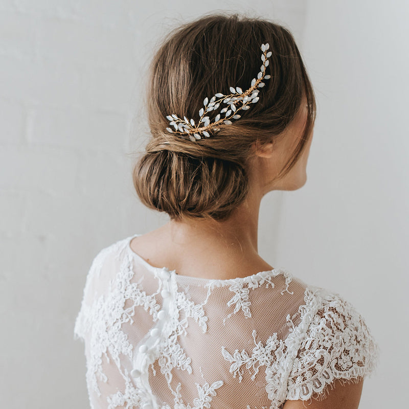 Tula opaline crystal sprays gold hair combs - Liberty in Love