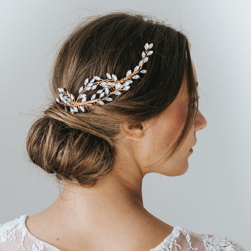 Tula opaline crystal sprays gold hair combs - Liberty in Love