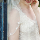 Tulip floral embroidered tulle veil - Liberty in Love