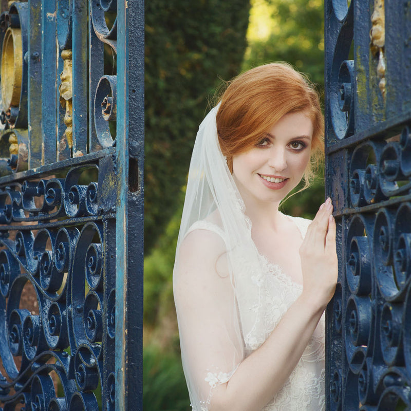 Tulip floral embroidered tulle veil - Liberty in Love