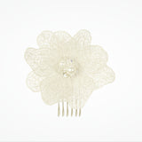Tulle flower bridal hair comb in ivory (small) - Liberty in Love