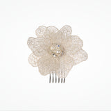 Tulle flower bridal hair comb in ivory (small) - Liberty in Love
