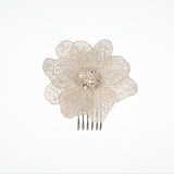Tulle flower bridal hair comb in antique (small) - Liberty in Love