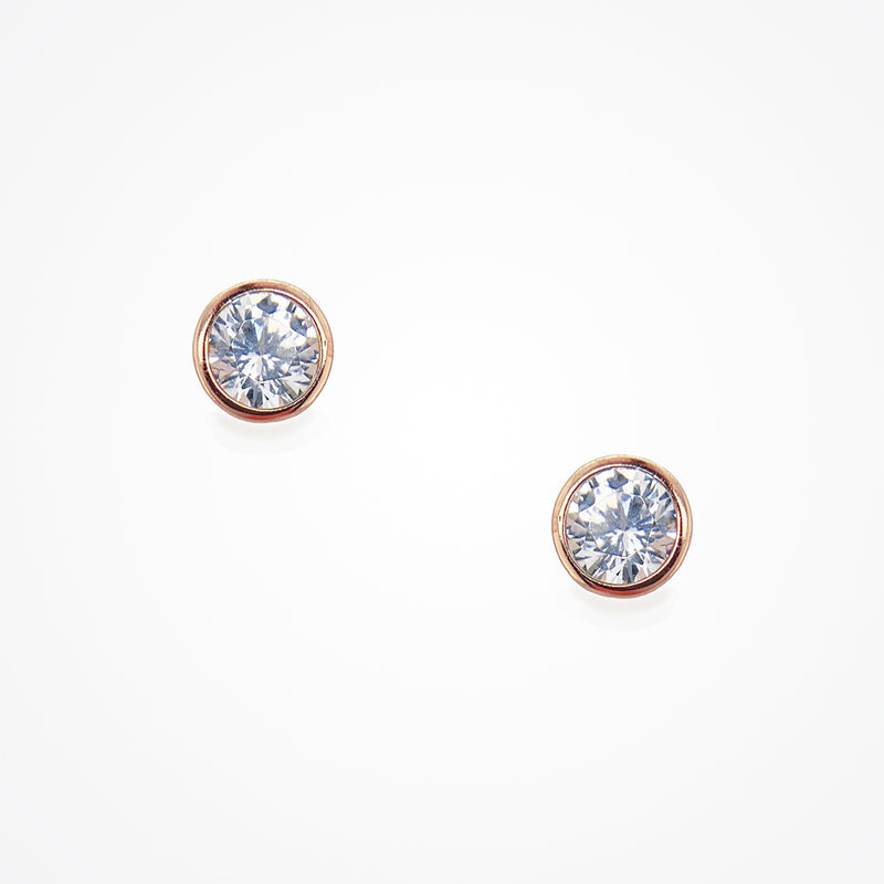 Ultra zirconia crystal solitaire stud earrings - Liberty in Love