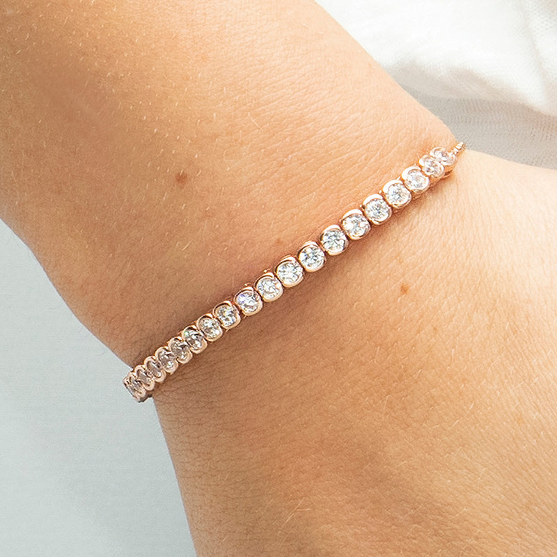 Ultra zirconia crystal tennis toggle bracelet - Liberty in Love