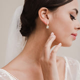 Valentina square cut CZ drop earrings (gold) - Liberty in Love