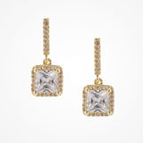 Valentina square cut CZ drop earrings (gold) - Liberty in Love