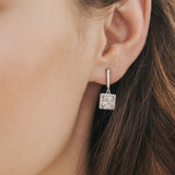 Valentina square cut CZ drop earrings (silver) - Liberty in Love