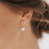 Valentina square cut CZ drop earrings (silver) - Liberty in Love
