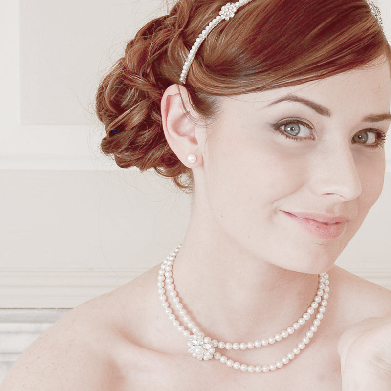 Vanessa vintage pearl and rhinestone necklace - Liberty in Love