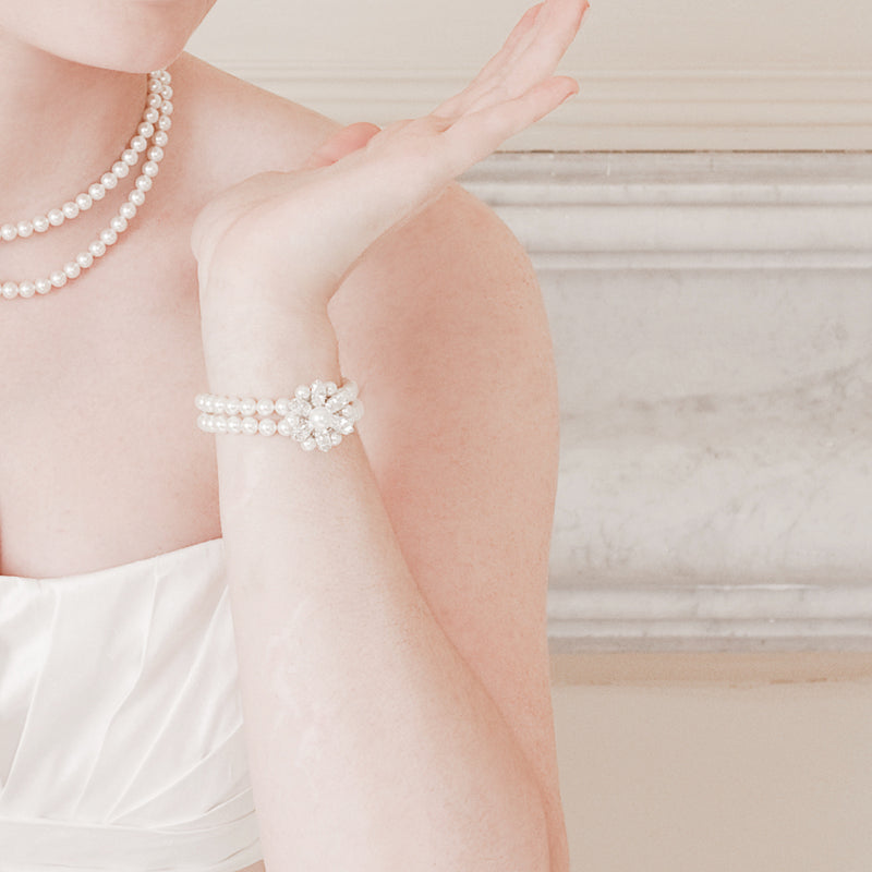 Vanessa vintage pearl and rhinestone bracelet - Liberty in Love