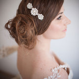 Vanessa pearl and rhinestone floral hair comb - Liberty in Love