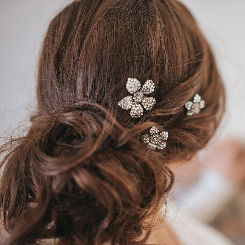 Vashti crystal embellished blossoms hair pins - Liberty in Love