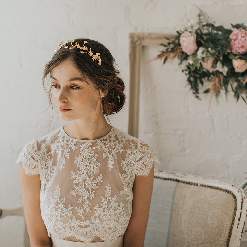 Vega gilded leaves headpiece - Liberty in Love